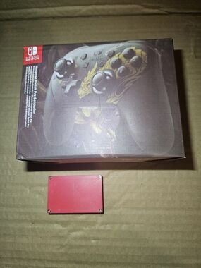 Nintendo Pro Controller with Black Body and Gold Dragon Artwork